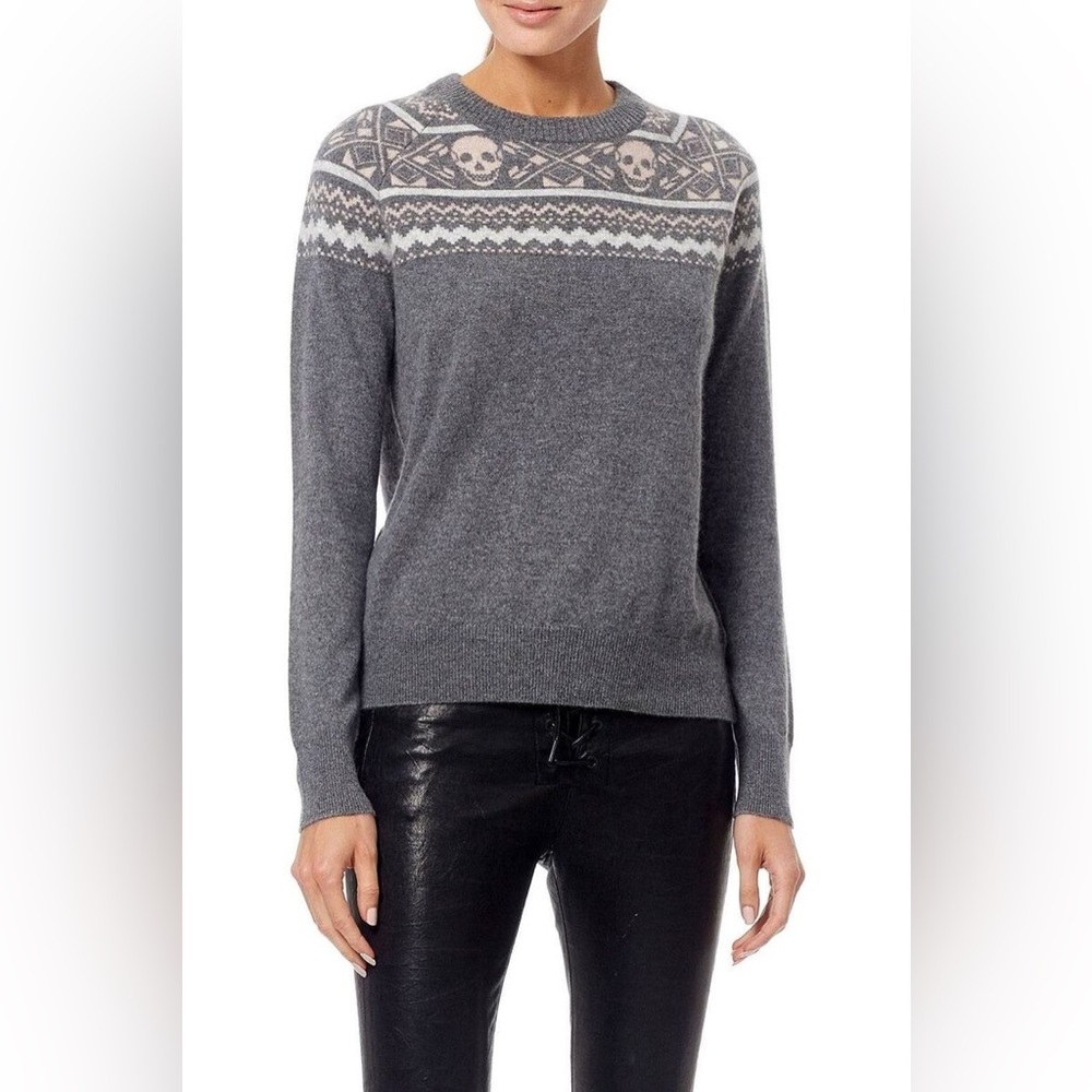 Skull Cashmere Miley Fair Isle Skull Cashmere Sweater